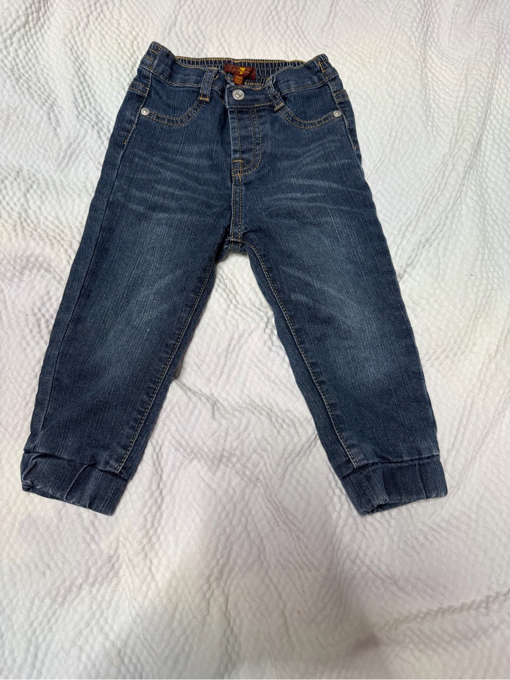7 For All Mankind Kids Dark Blue Denim Jogger Jeans